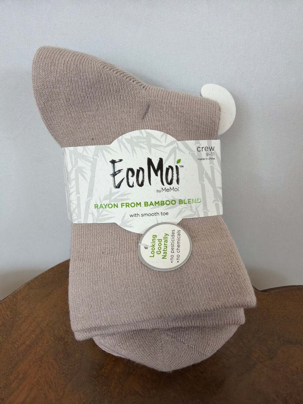 NWT MeMoi 3 Pack Womens Comfort Cuff Bamboo Crew Socks Non Binding Soft 9-11